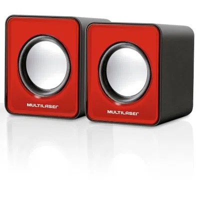CAIXA DE SOM MULTILASER 2.0 MINI 3W RMS VERMELHA- SP197
