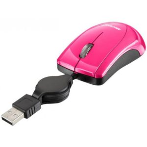 MOUSE RETRÁTIL USB – MO161 ROSA