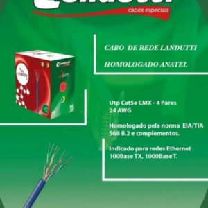 CABO DE REDE CAT5E 100% COBRE 305M PRETO CONDUTTI