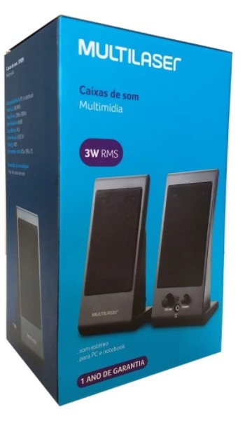 CAIXA DE SOM PRETA 2.0 3W SP009 MULTILASER - Imagem 4