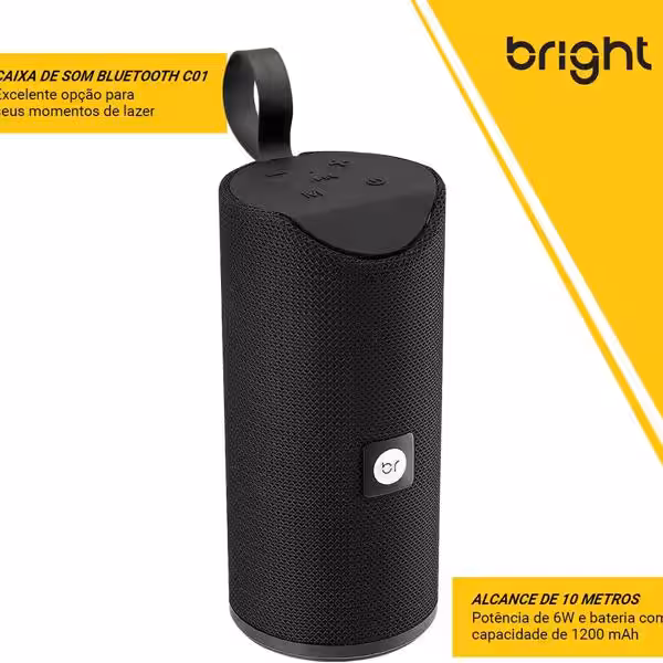 Caixa de Som Bright C01 Bluetooth Preto - Imagem 3