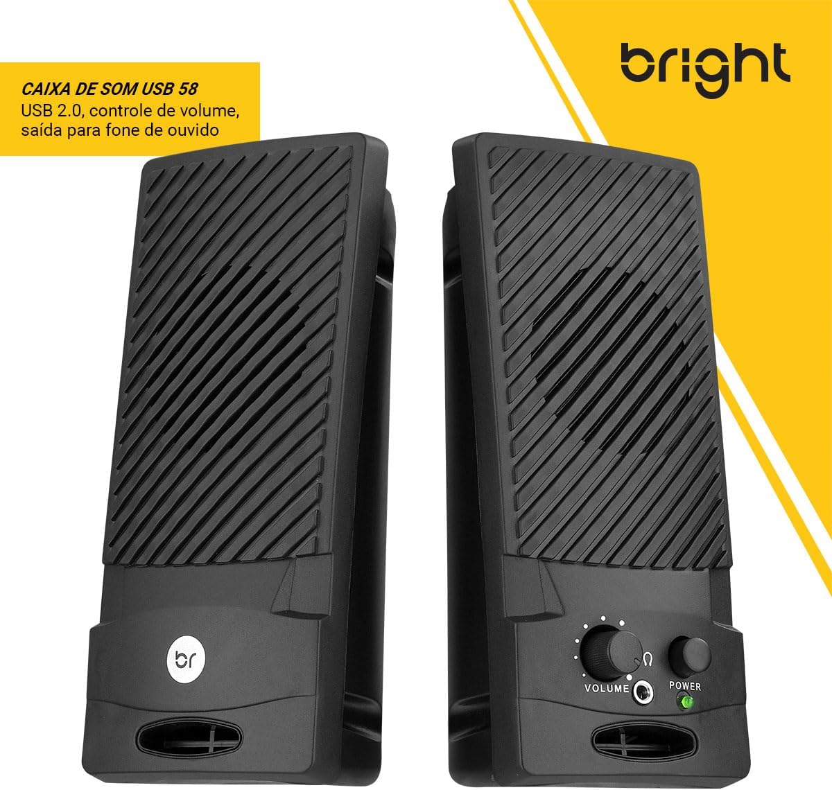 CAIXA DE SOM USB PRETA 1W COD 0058 BRIGHT - Imagem 3