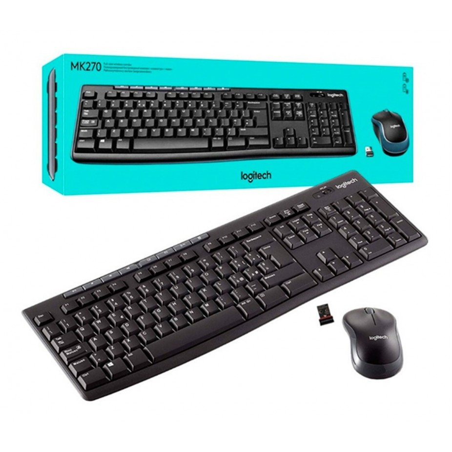COMBO TECLADO E MOUSE S/ FIO MK270 PRETO LOGITECH - Imagem 3