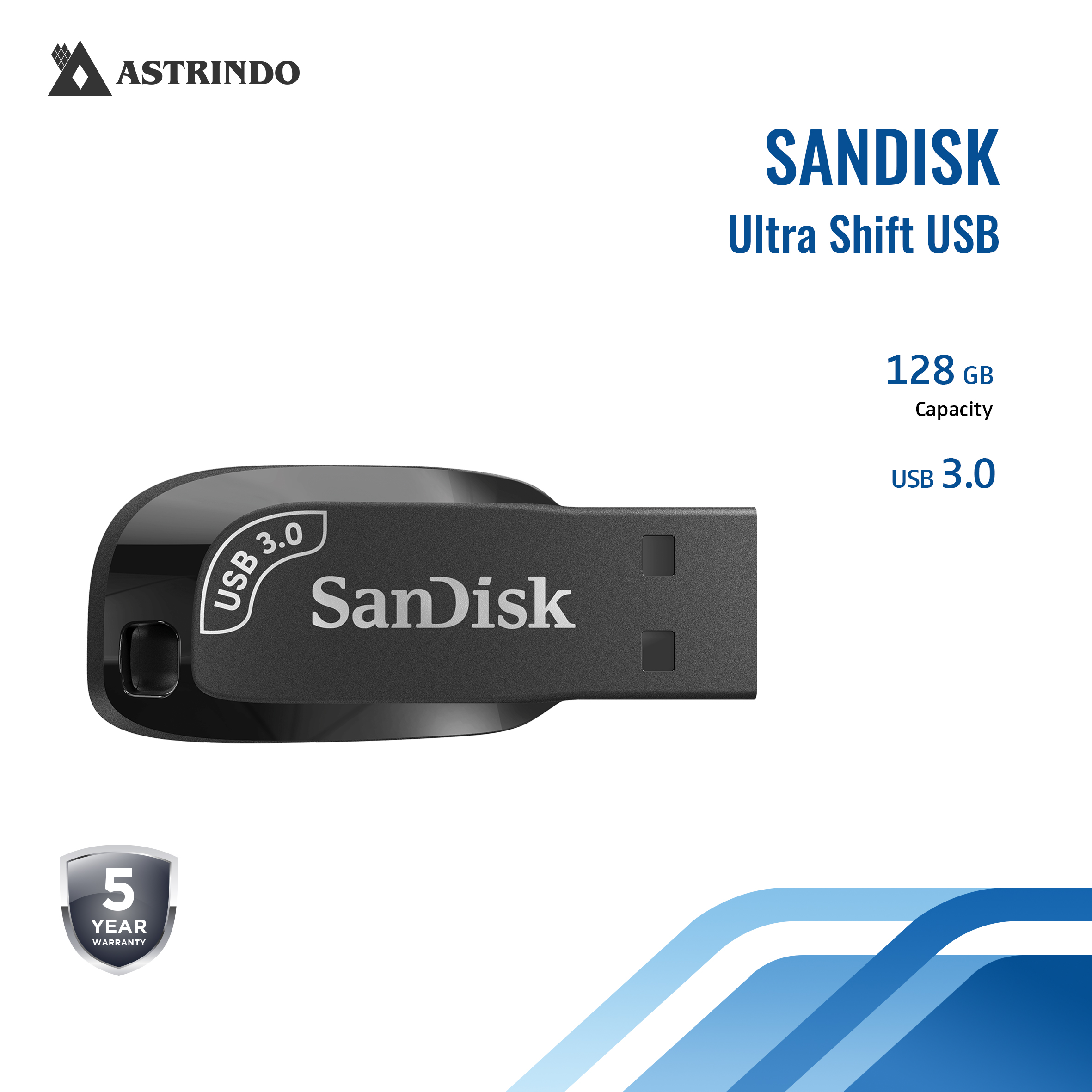PEN DRIVE 128GB ULTRA SHIFT USB 3.0 SANDISK - Imagem 2