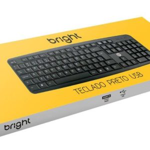 TECLADO PRETO USB 107 TECLAS ABNT2 0014 BRIGHT