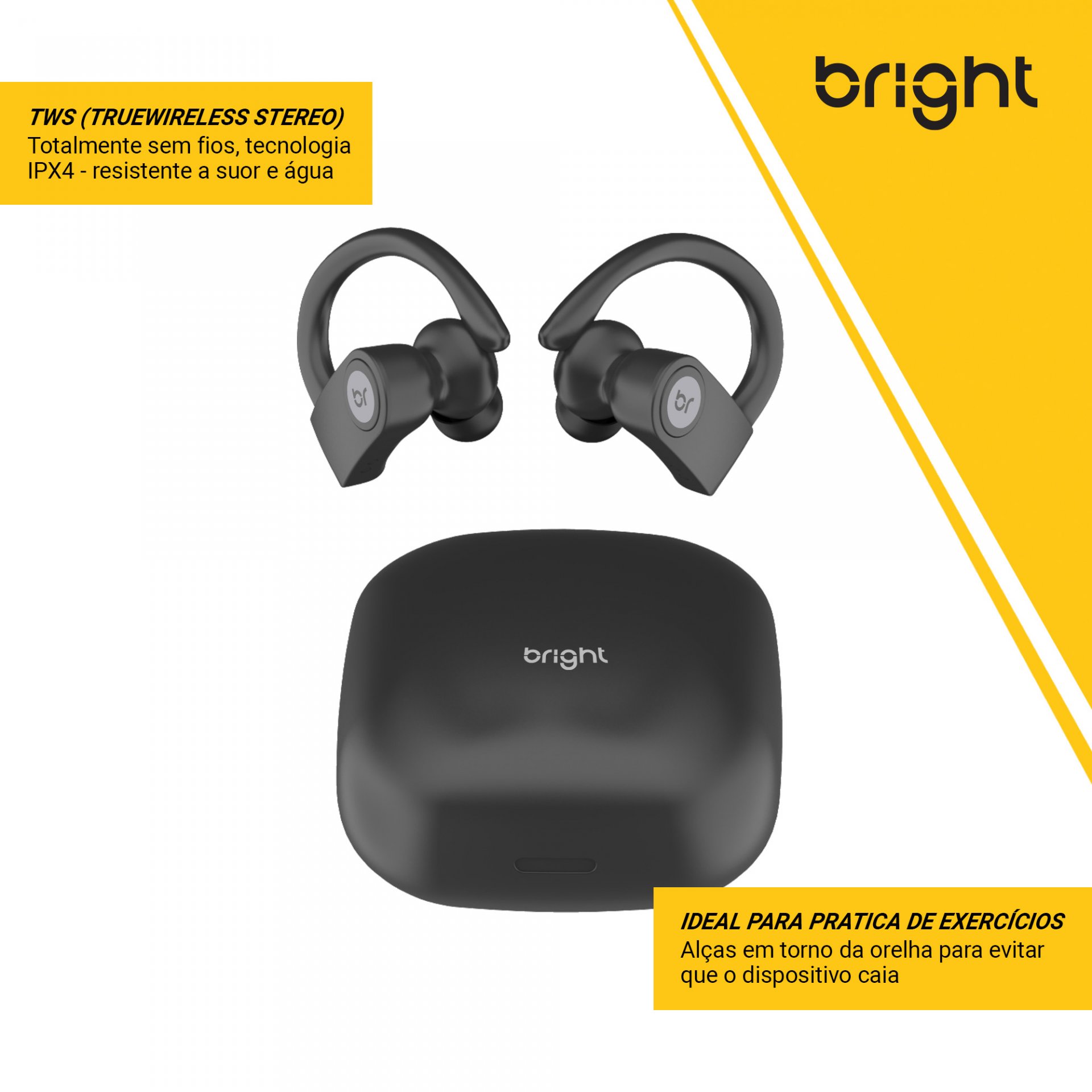 FONE DE OUVIDO BLUETOOTH TWS SPORT EXTREME BRIGHT - Imagem 3