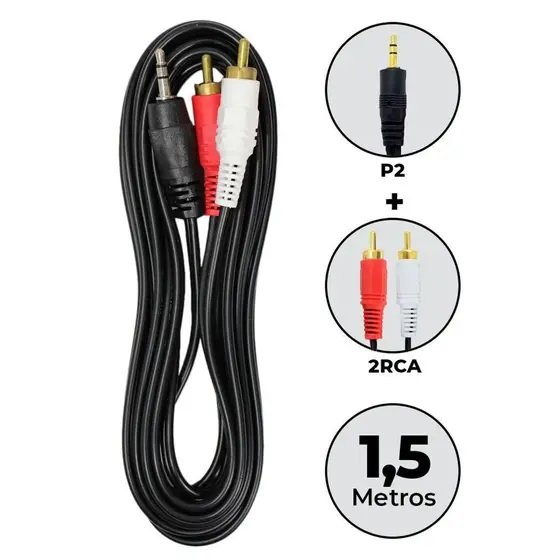CABO P2 - 2RCA 1,5M AOWEIXUN - Imagem 4
