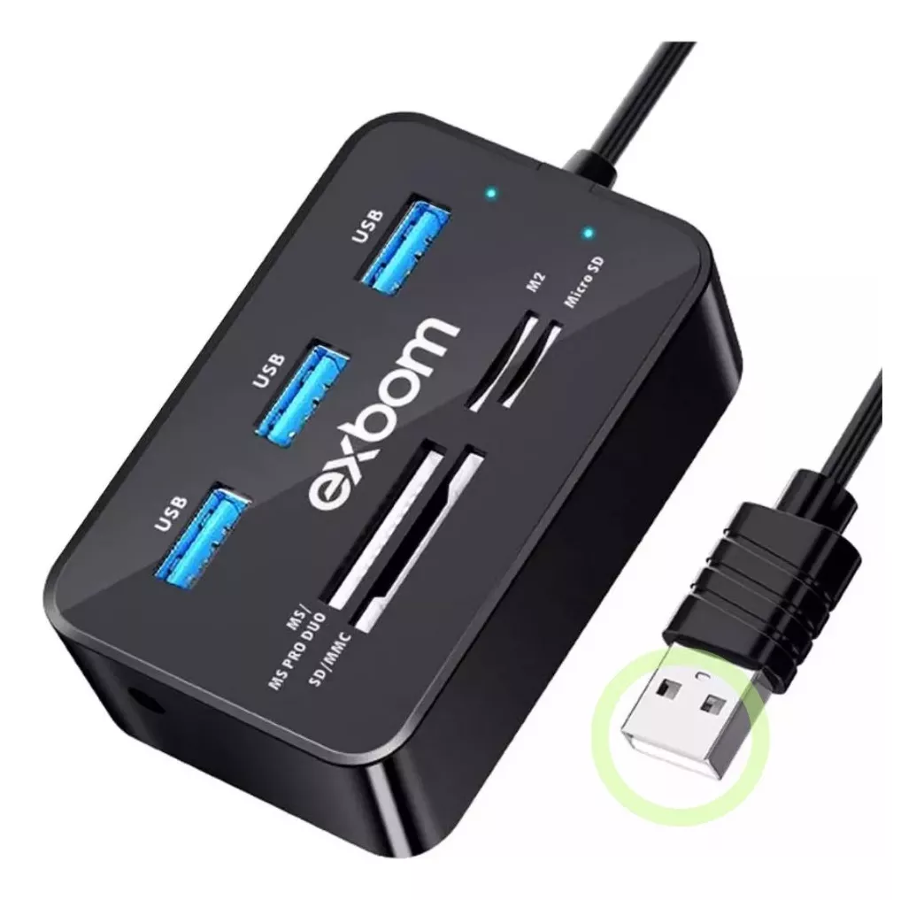 HUB USB 2.0 C/ LEITOR DE CARTÃO HB-T58 KNUP