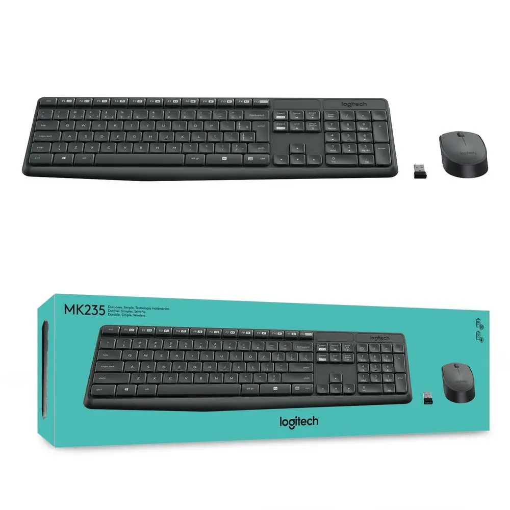 TECLADO E MOUSE S/ FIO MK235 CINZA/PRETO LOGITECH - Imagem 2