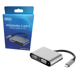 CONVERSOR TIPO C P/ HDMI E VGA KP-AD119 KNUP