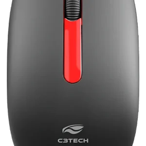 MOUSE S/ FIO M-W15 C3TECH PRETO/VERMELHO