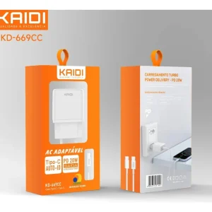 PLUG CARREGADOR 20W TIPO C KD-669 KAIDI